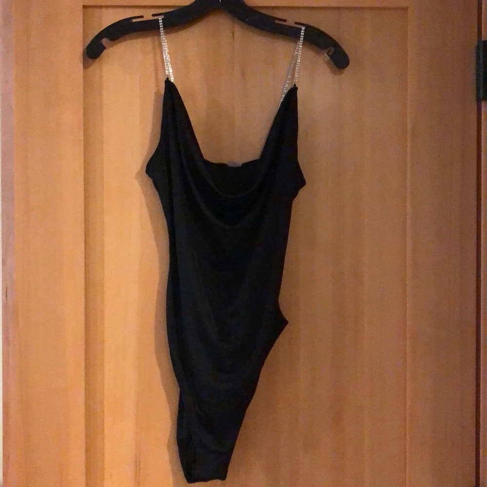 Black Cowl Neck Bodysuit